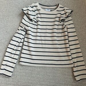 Zara Kids Ruffle Sleeve Ribbed Long Sleeve